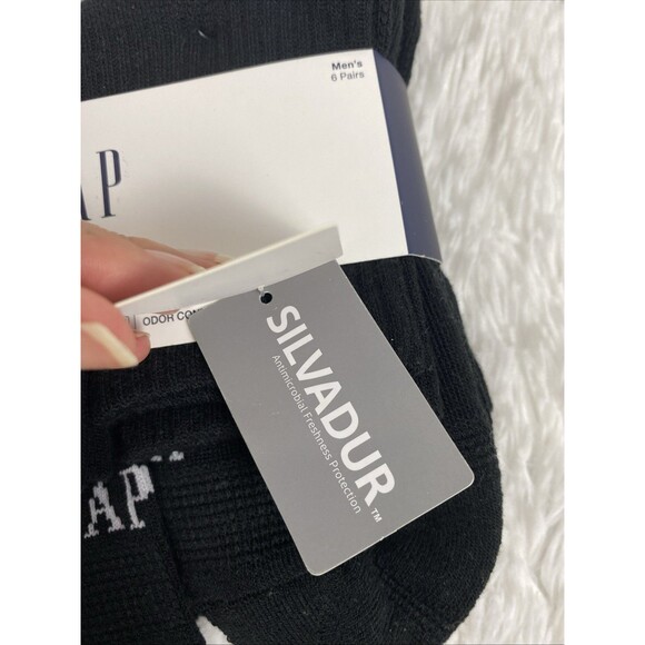 Gap Socks Men 6 Pair Black Cushioned Mid Crew Shoe Size 6-12 Activewear Athletic - Picture 4 of 9